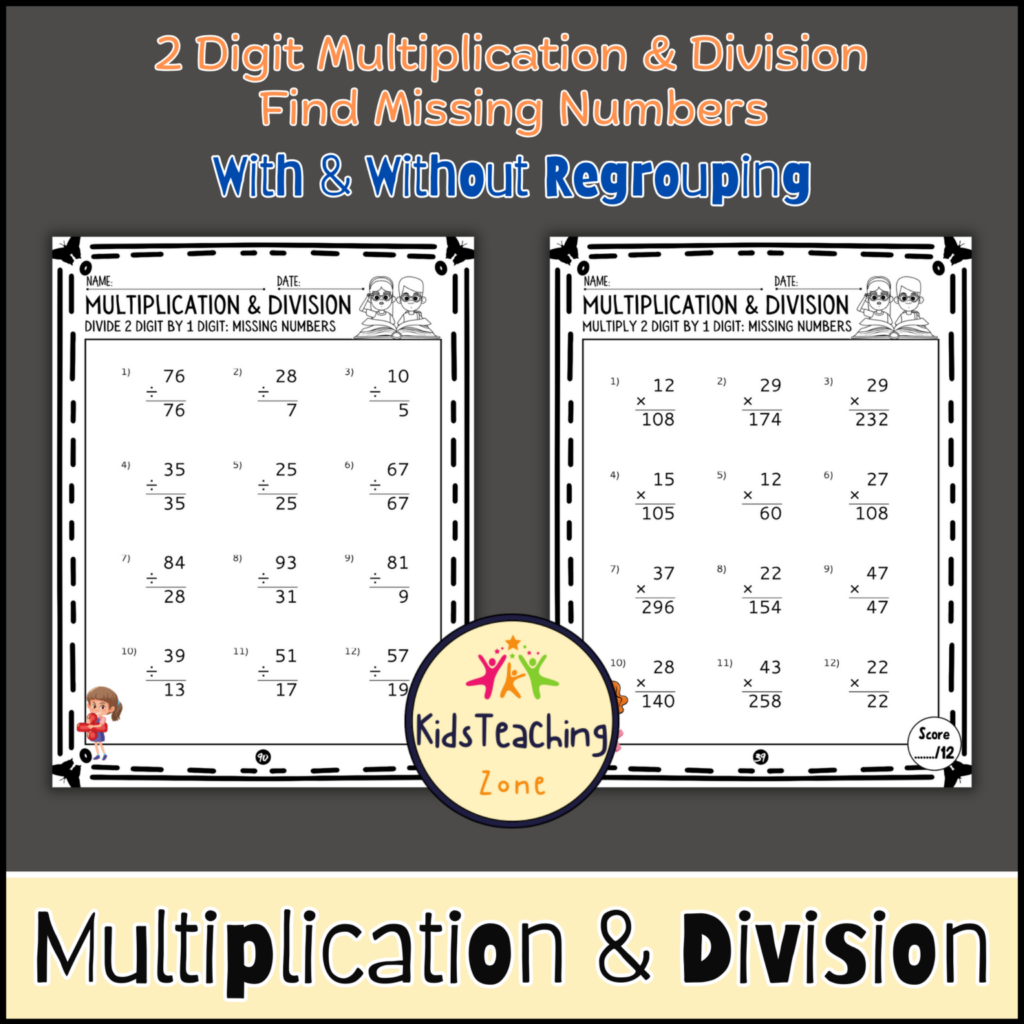[multiplication and division] - [kidsteachingzone Double Digit ...