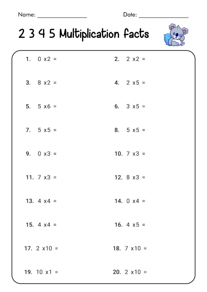 Multiplication By 2 3 4 5 Worksheets - 15 Printable Multiplication Worksheets 5S - Free PDF at worksheeto.com