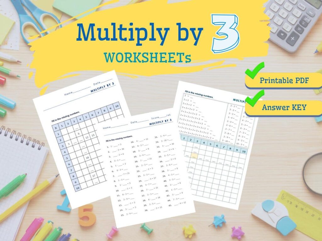Multiplication by 3 Worksheets | Grade 1-2 Math | Printable PDF – Etsy Multiplication by 3 Worksheets | Grade 1-2 Math | Printable PDF - Etsy