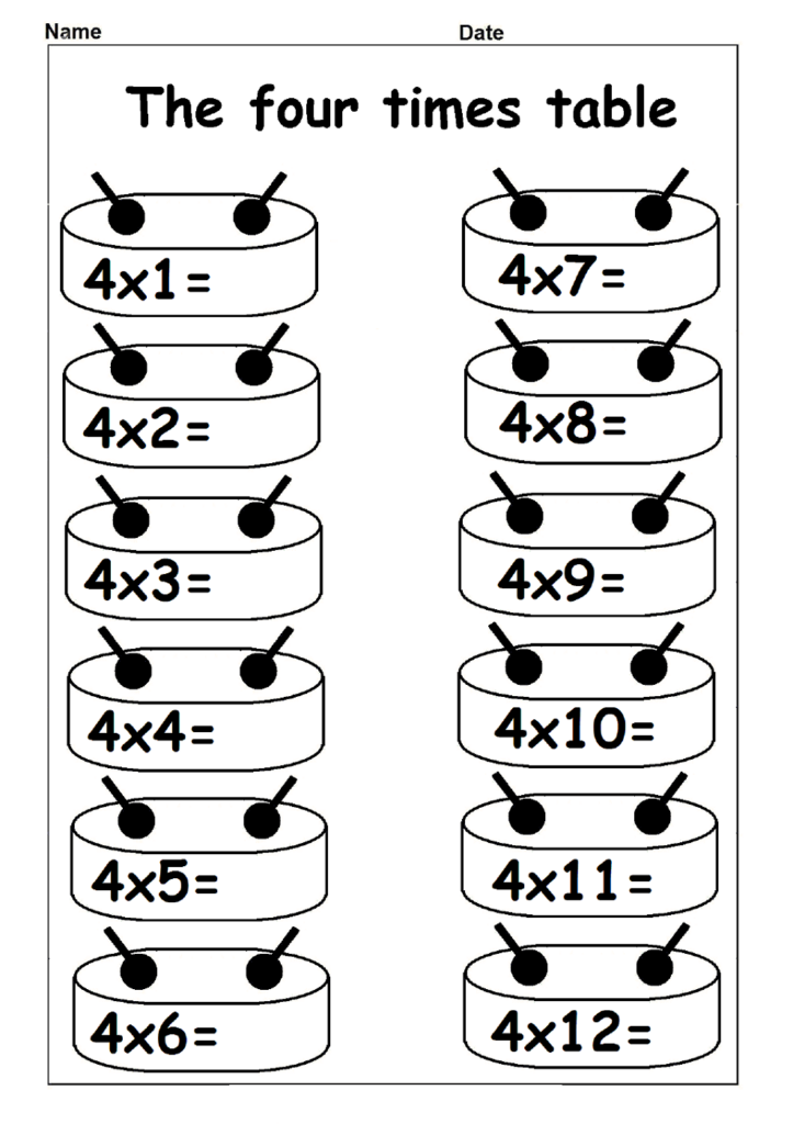 Multiplication By 4 Printable Worksheets - Free Printable Worksheet
