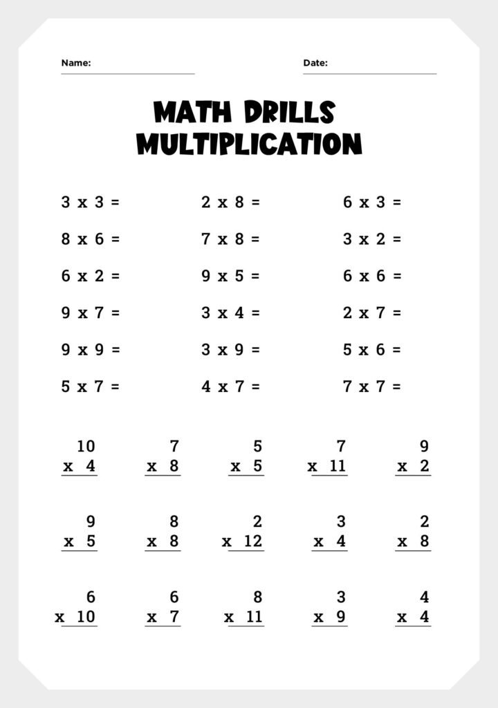 Multiplication Drills Worksheets – MultiplicationWorksheets.net Multiplication Drills Worksheets - MultiplicationWorksheets.net