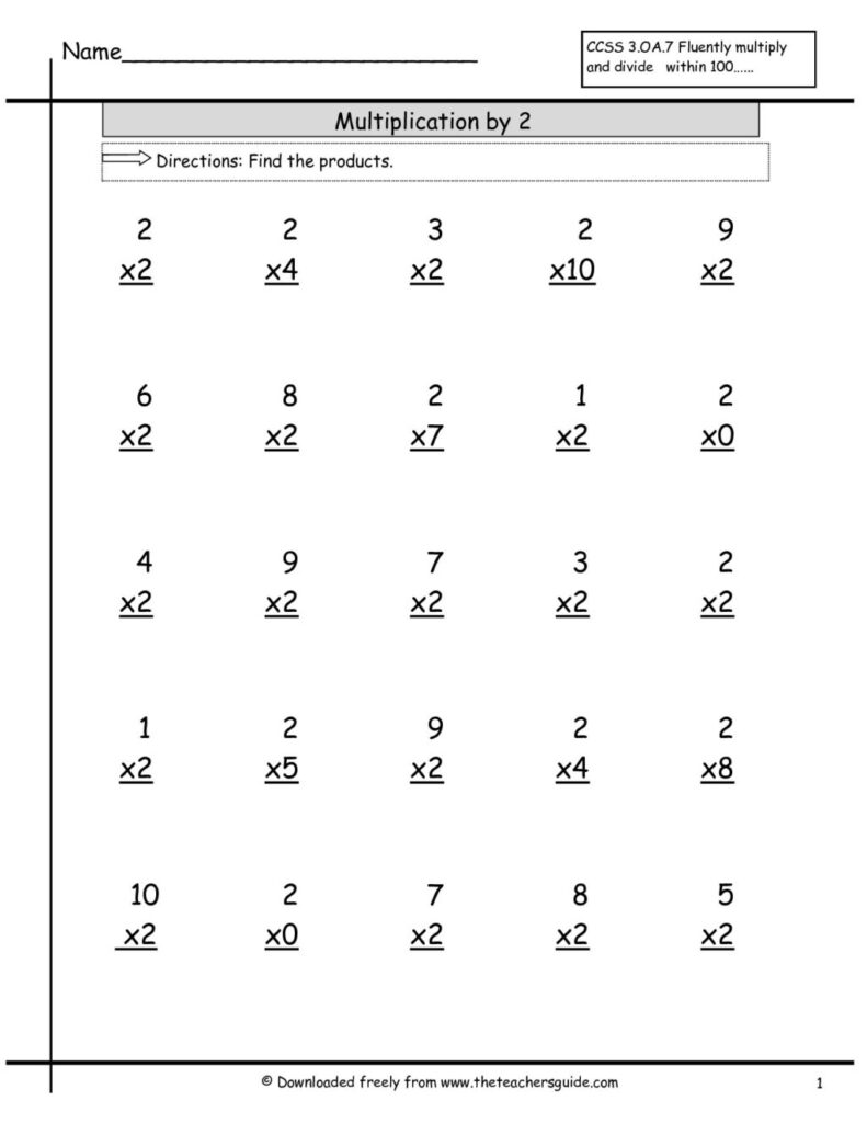 Multiplication Facts 2 And 3 Worksheet - 2 Facts Multiplication Worksheets - Free Printable