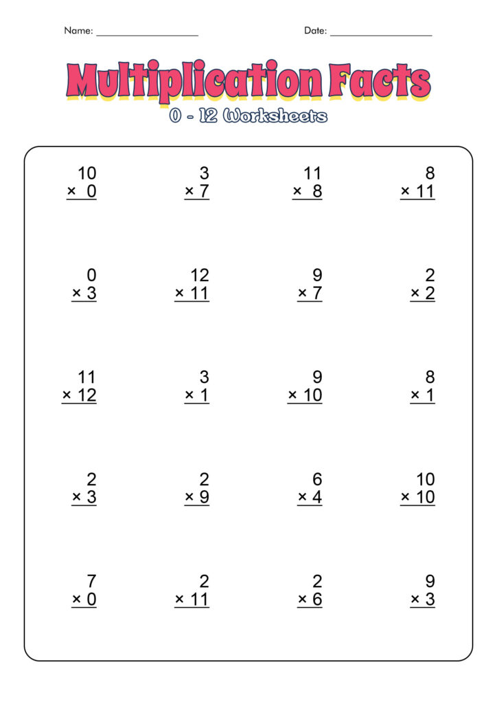 Multiplication Facts Free Printable Worksheets – Preschool Coloring … Multiplication Facts Free Printable Worksheets - Preschool Coloring ...