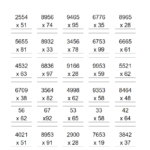 Multiplication For Class 4 Worksheets