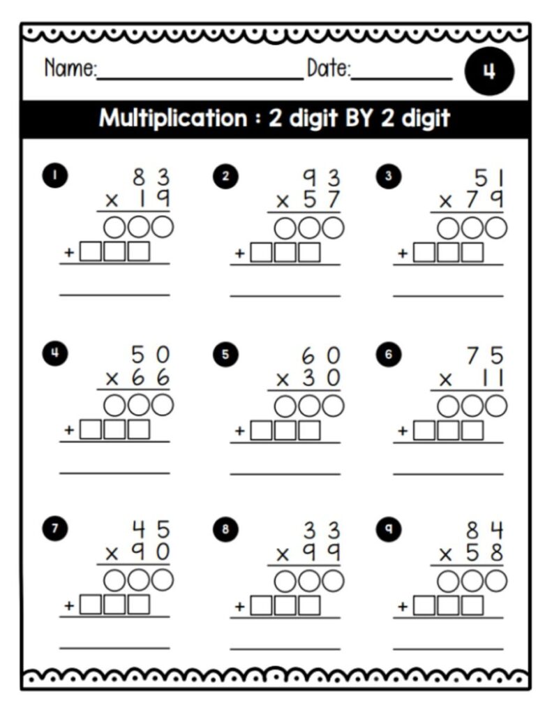 Multiplication for Multiplying 2 Digit by 2-Digits|Math drills|100 day ...