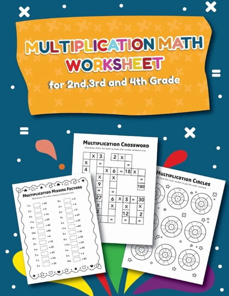 Multiplication Math Worksheet for 2nd, 3rd and 4th Grade: 25 Fun ...