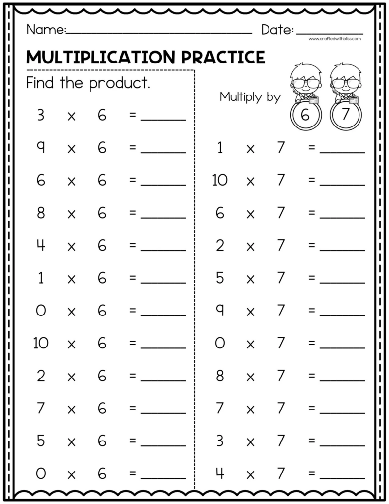 Multiplication Pages For 3rd Grade - Math Multiplication Facts First-third Grade Practice Pages | Homework ...