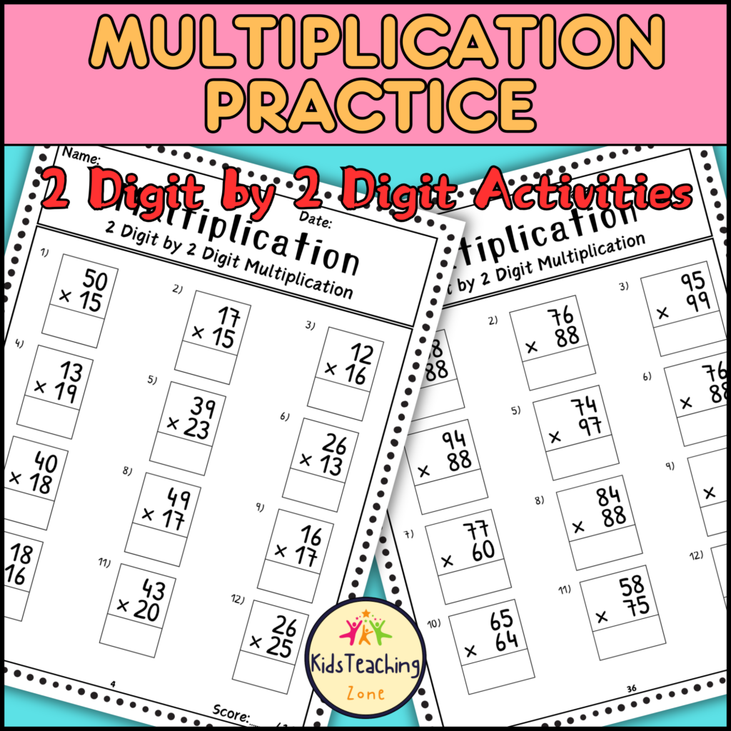 Multiplication Practice Sheets 3rd Grade - double digit multiplication practice worksheets with and without regrouping 13137453