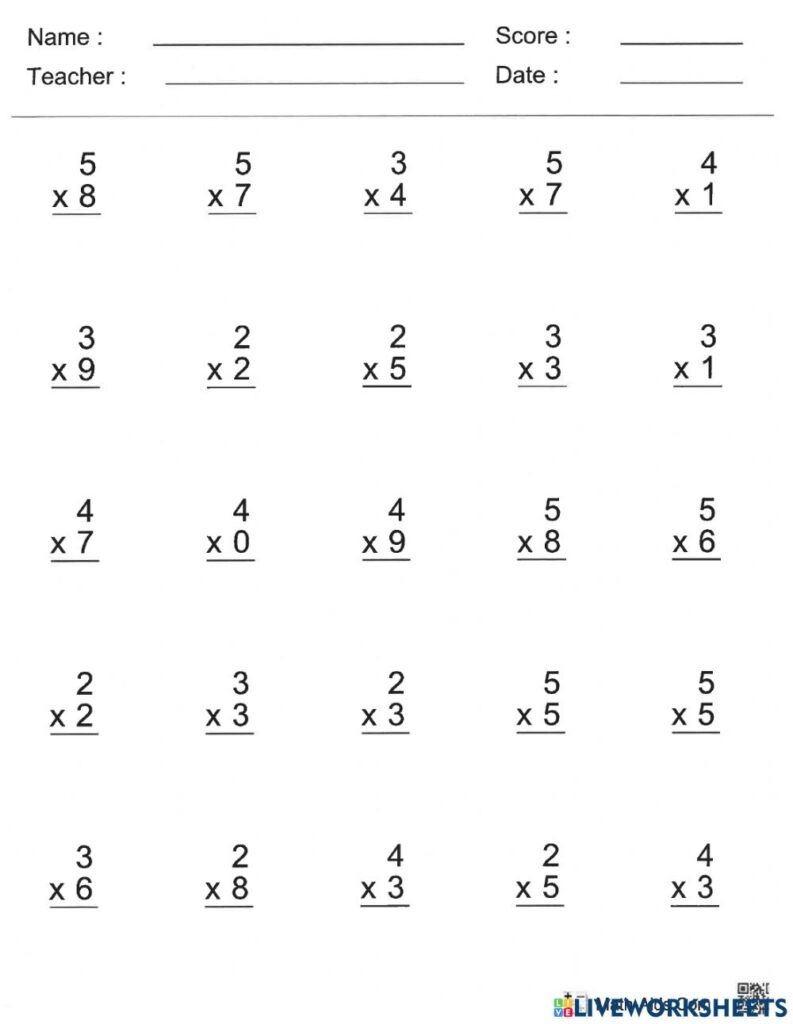 Multiplication Single Digit Worksheets – Printable Worksheets Multiplication Single Digit Worksheets - Printable Worksheets