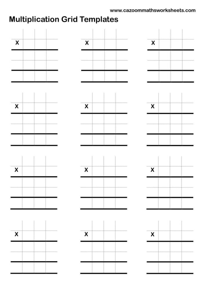 Multiplication Table Fill In Worksheets
