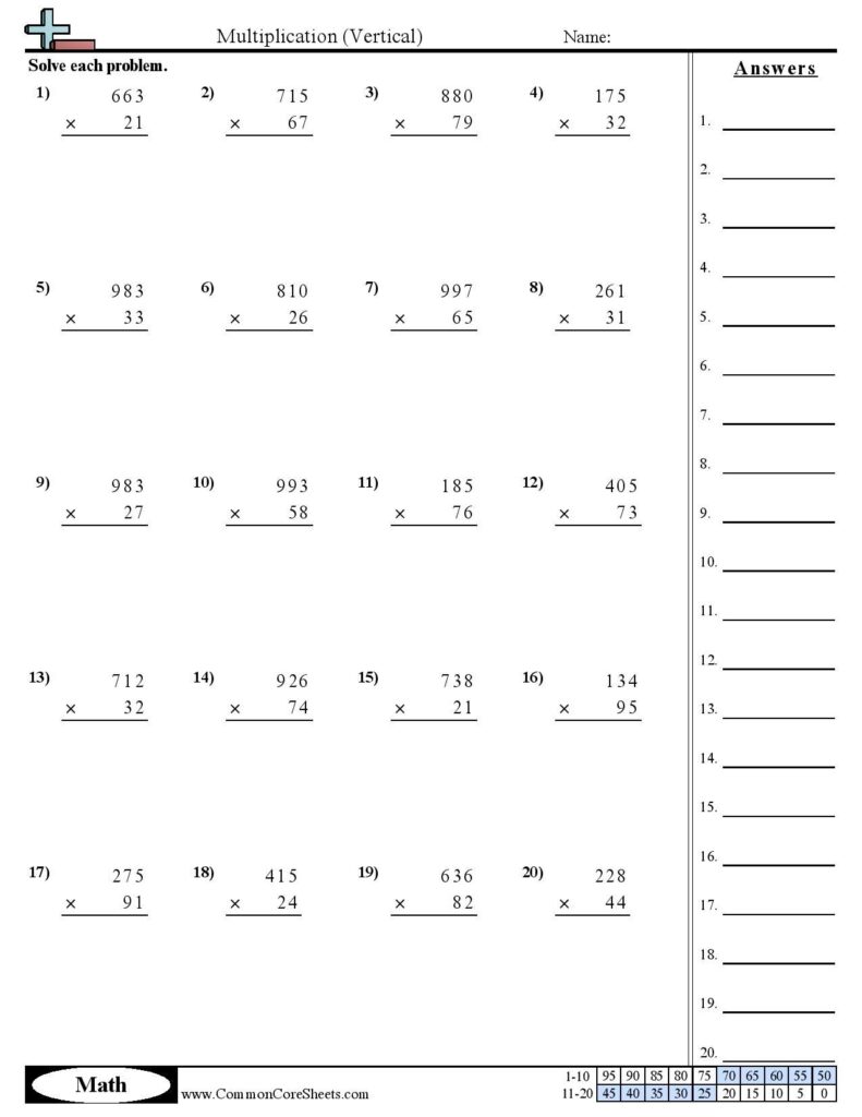 Multiplication Vertical Worksheets Answer Key – Walter Bunce’s … Multiplication Vertical Worksheets Answer Key - Walter Bunce's ...