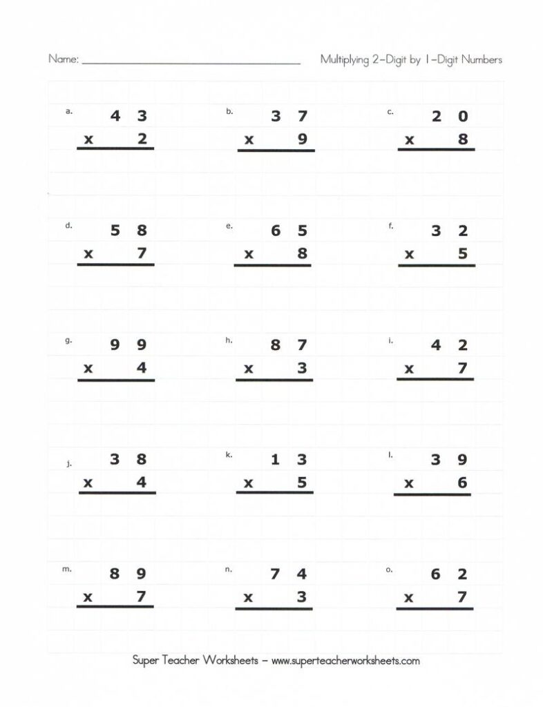 Multiplication Without Regrouping Worksheets Multiplication Without Regrouping Worksheets