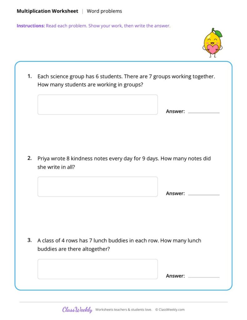 Multiplication Word Problems - Volcanoes & Earthquakes