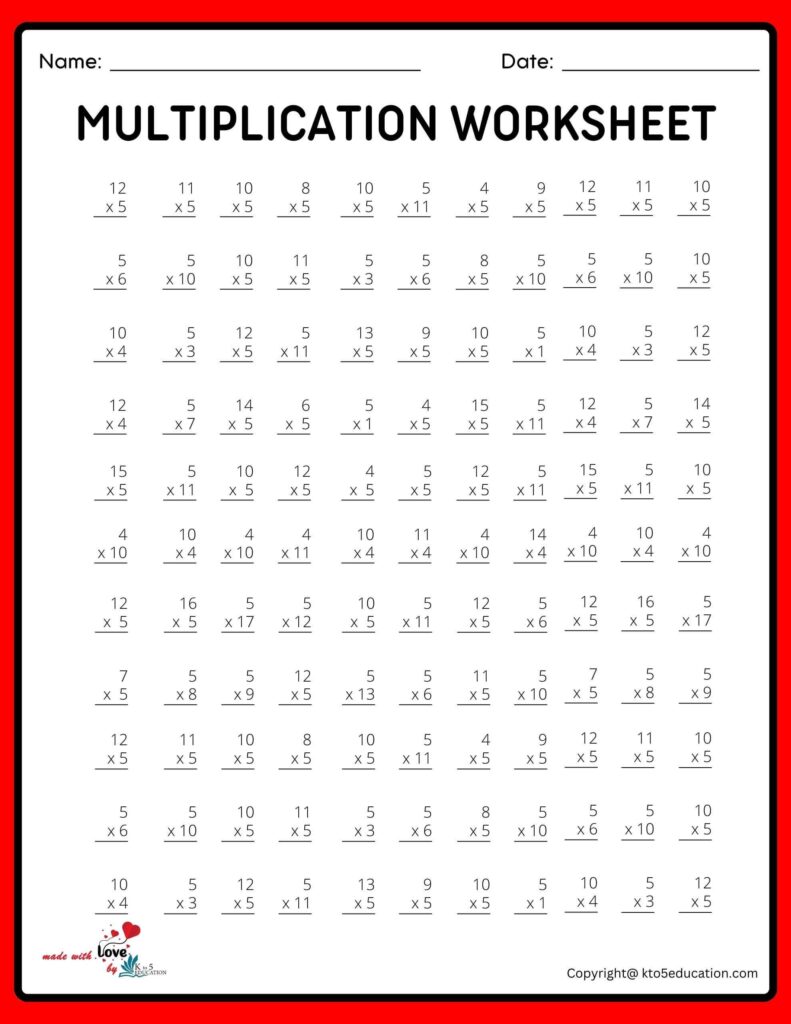 Multiplication Worksheet For Class 3 With Answers - Multiplication Worksheets Grade 3 with Answer Key | Math fact ...