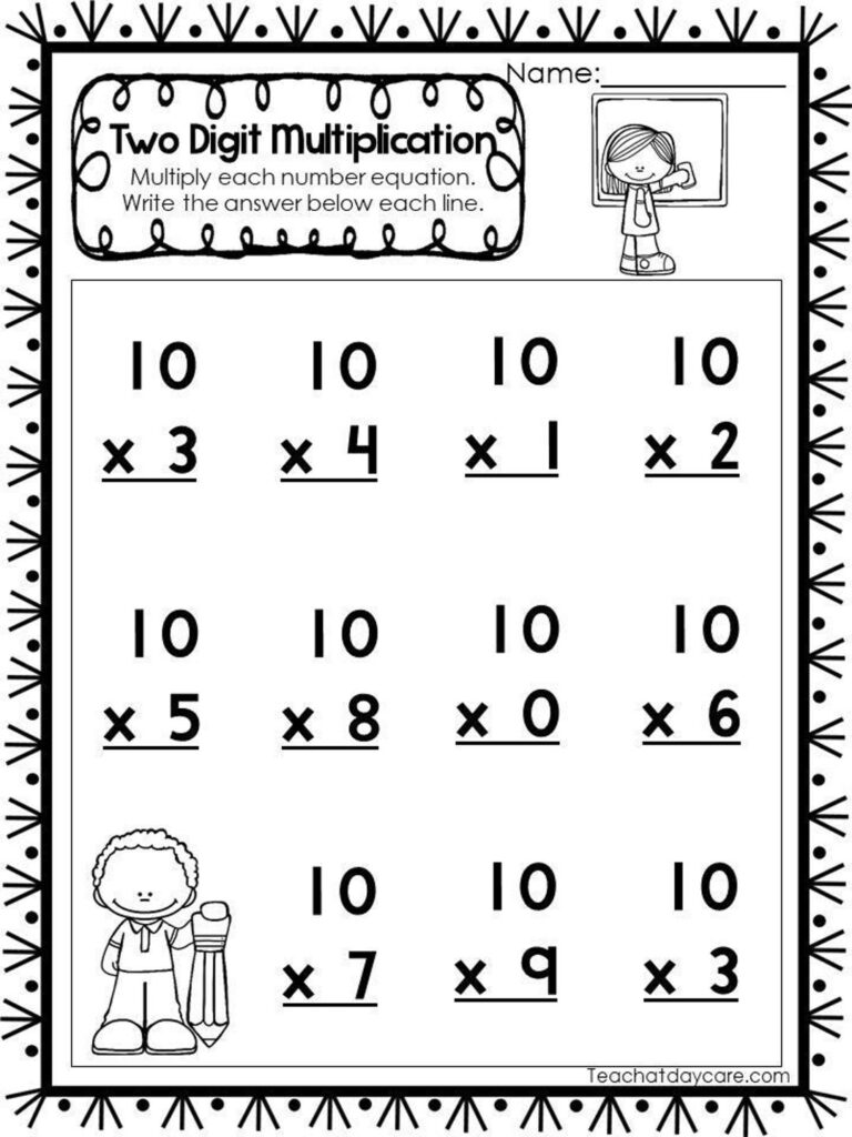 Multiplication Worksheets For Second Graders Free Multiplication