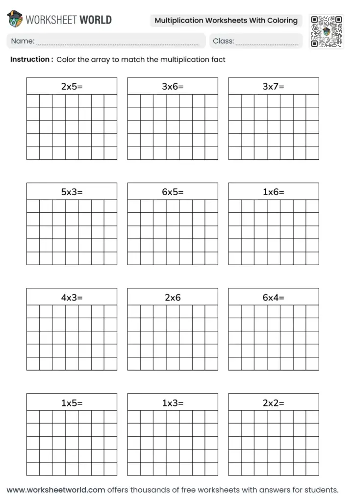 Multiplication Worksheets Grade 3 Free Printable - multiplication worksheets with coloring