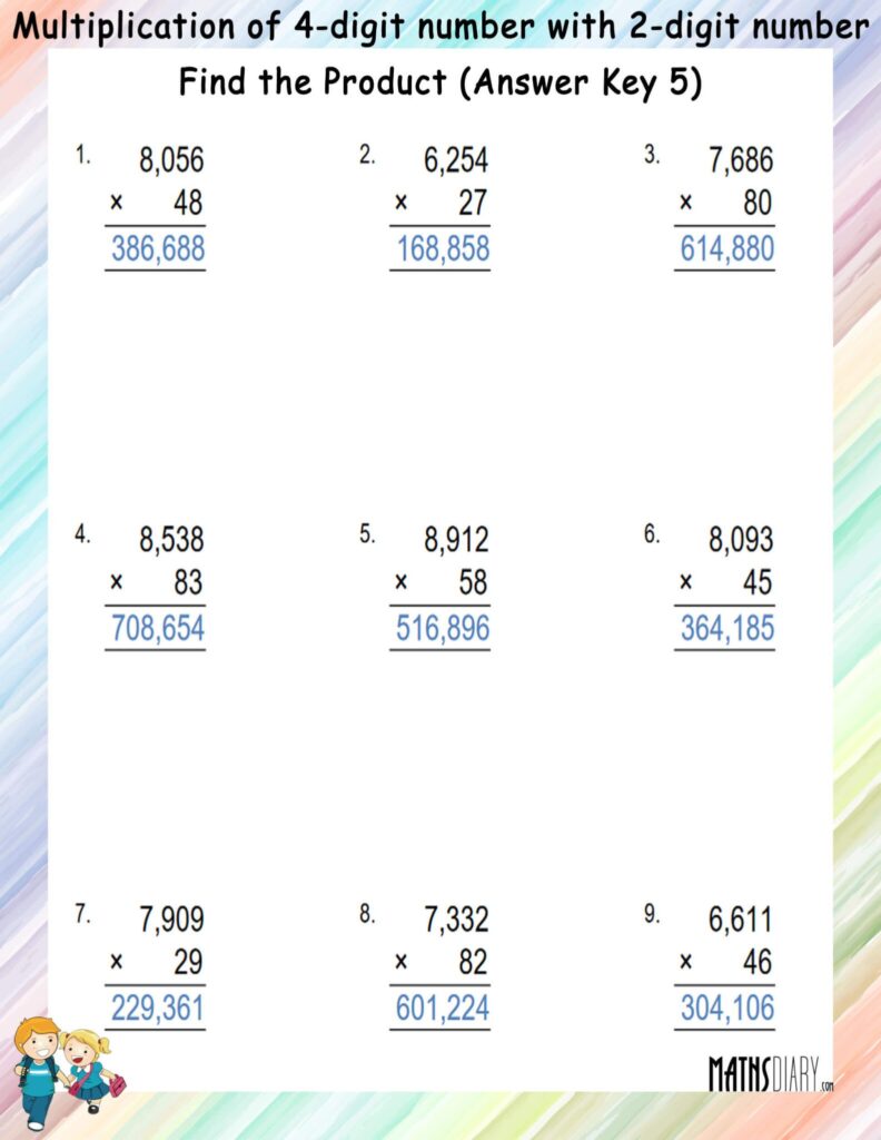 Multiplication Worksheets Grade 4 With Answers - Multiplication – Grade 4 Math Worksheets