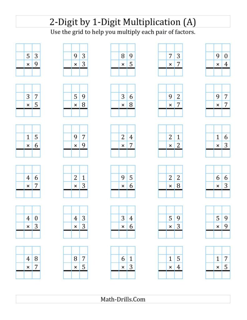 Multiplication Worksheets Grid Method
