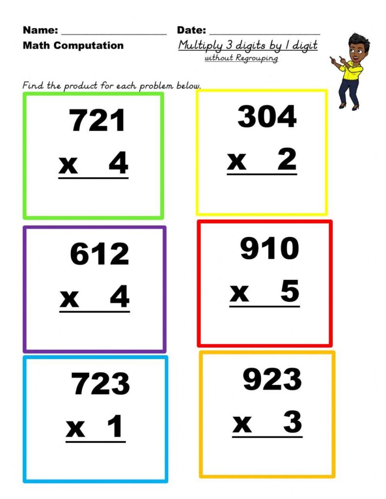 Multiply 3 digi… | Math Worksheets | 493968
