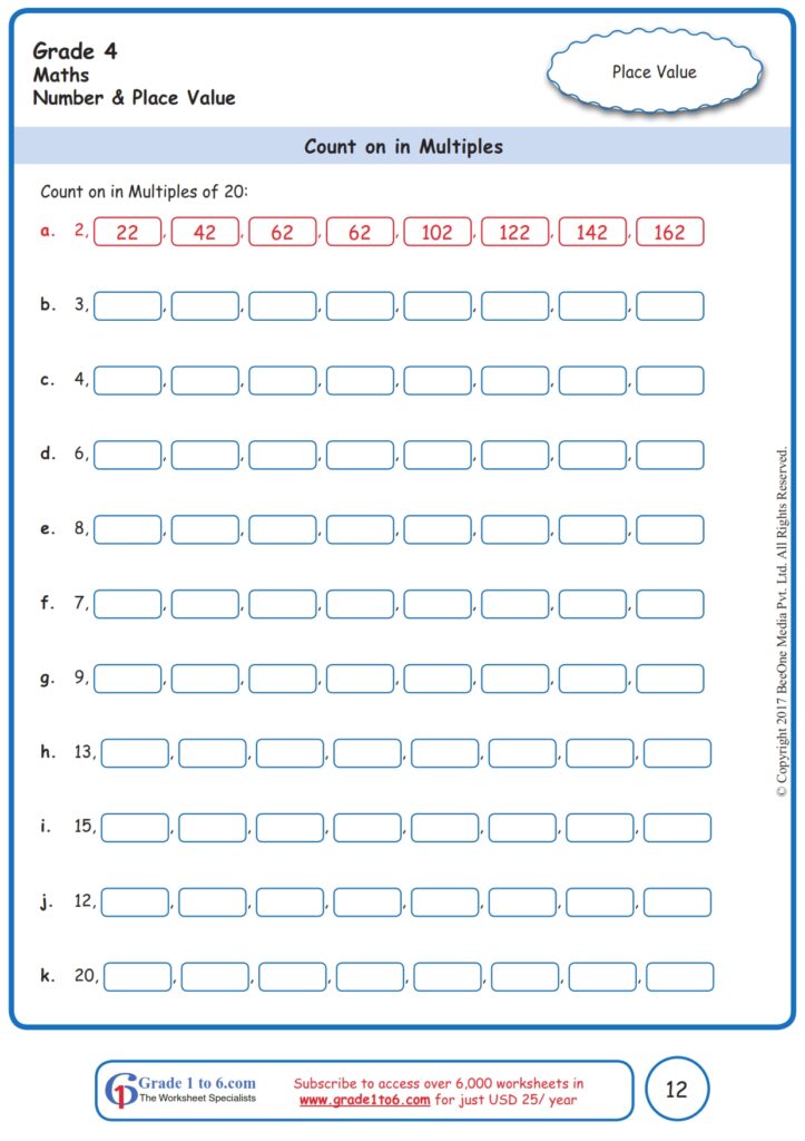 Multiply Multiples of 100 and 1-Digit Numbers: Horizontal ...