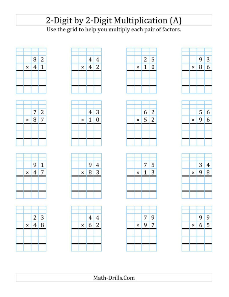 Multiplying 2 By 2 Digit Numbers Worksheet - Multiplication By 2 Digit Numbers Worksheets - Free Printable Worksheet