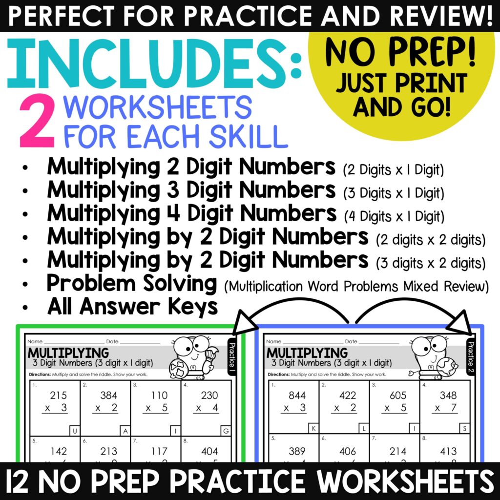Multiplying Whole Numbers by 1,000 (A) - Worksheets Library