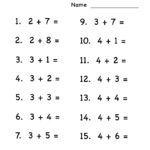 Practions Work Sheets For Math