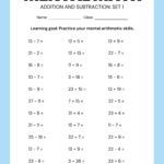 Printable 20 Problems Math Homework