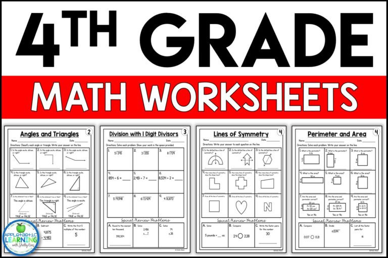 Printable 4th Grade Math Sheets - 4th grade math worksheets free and printable