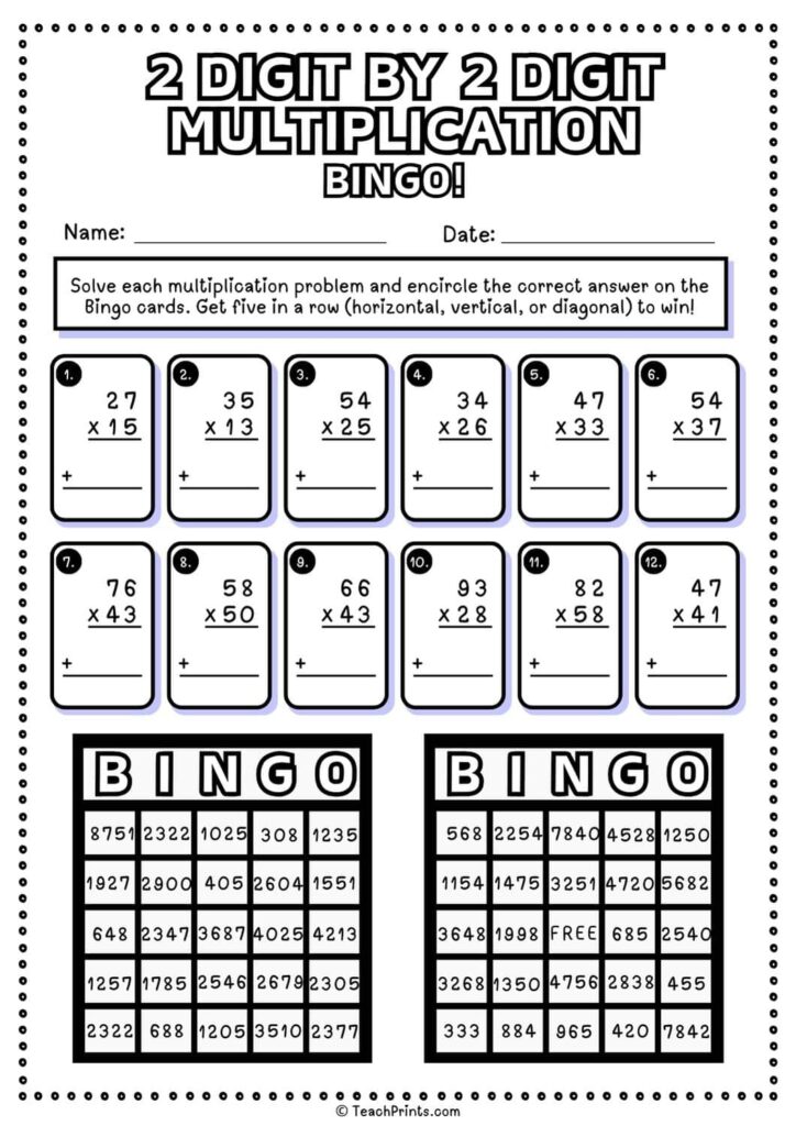 Printable Double Digit Multiplication Worksheets Printable Double Digit Multiplication Worksheets