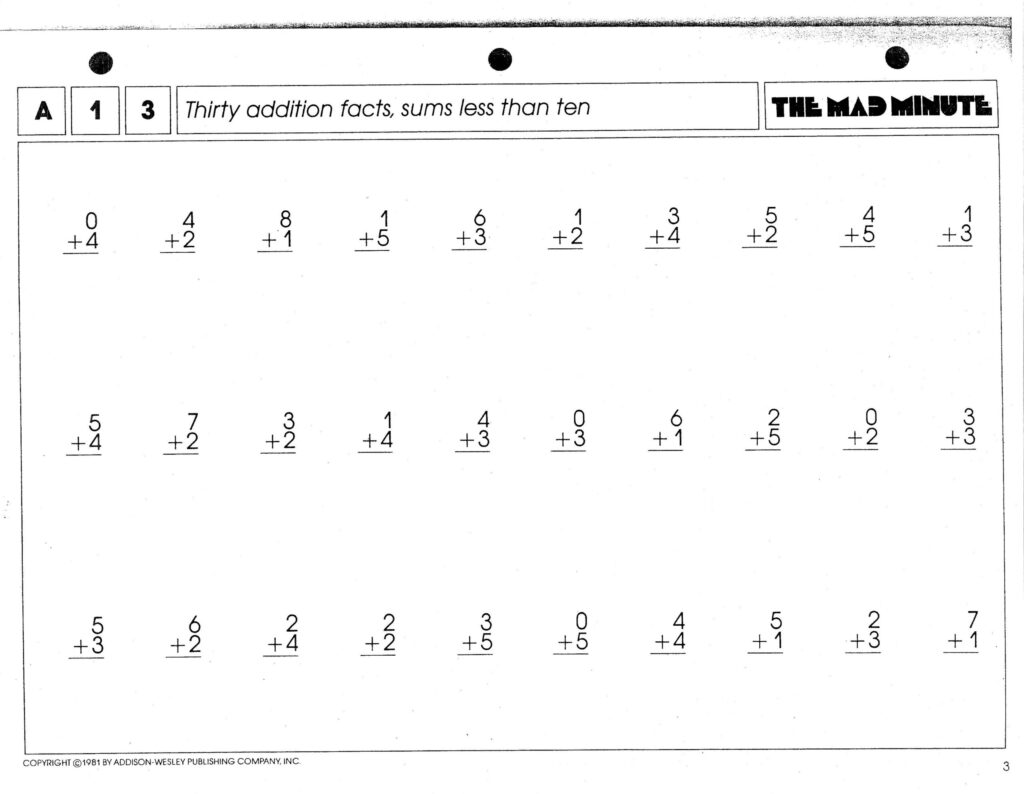 Printable Mad Minute Multiplication - Free Printable