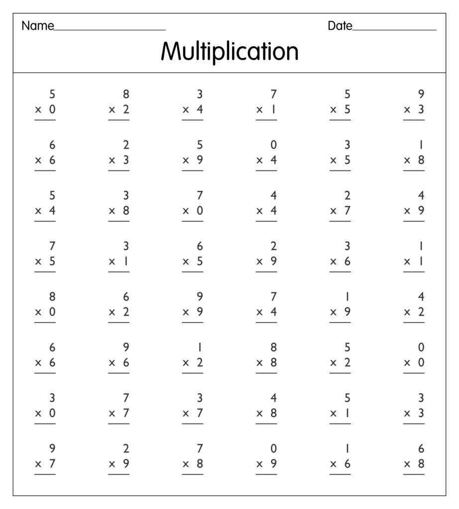 Printable Math Multiplication Worksheets – Printable Worksheets Printable Math Multiplication Worksheets - Printable Worksheets
