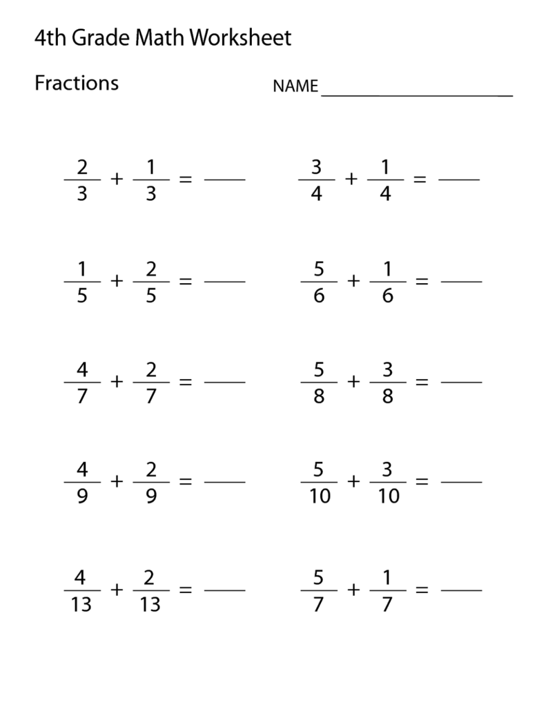 Printable Math Pages For 4th Graders - printable grade 4 math worksheets