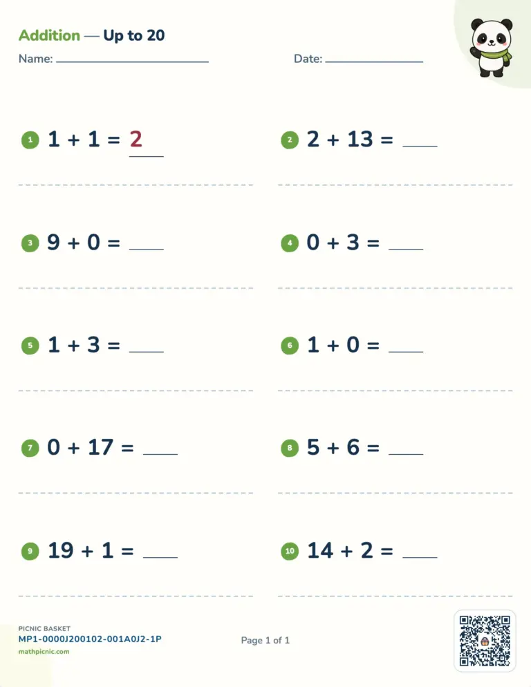 Printable Math Worksheets For Grade 2free - Free printable math worksheet for grade 2 featuring addition problems up to 20