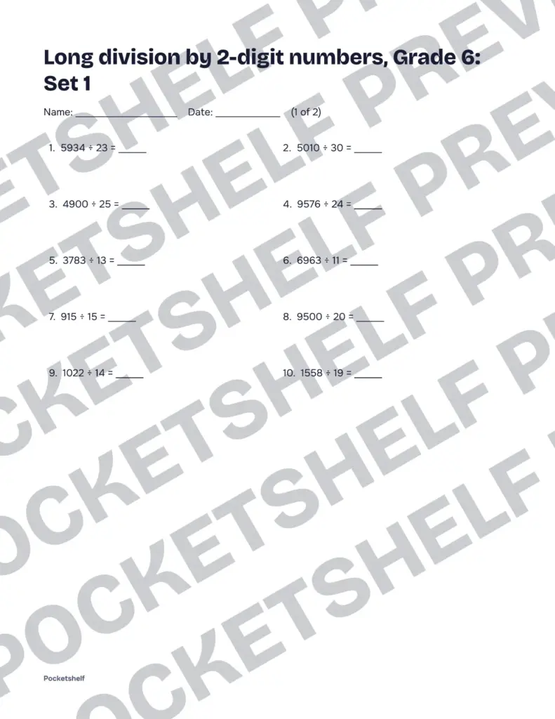 Printable Math Worksheets, Grades 1-6 – Pocketshelf Printable Math Worksheets, Grades 1-6 – Pocketshelf