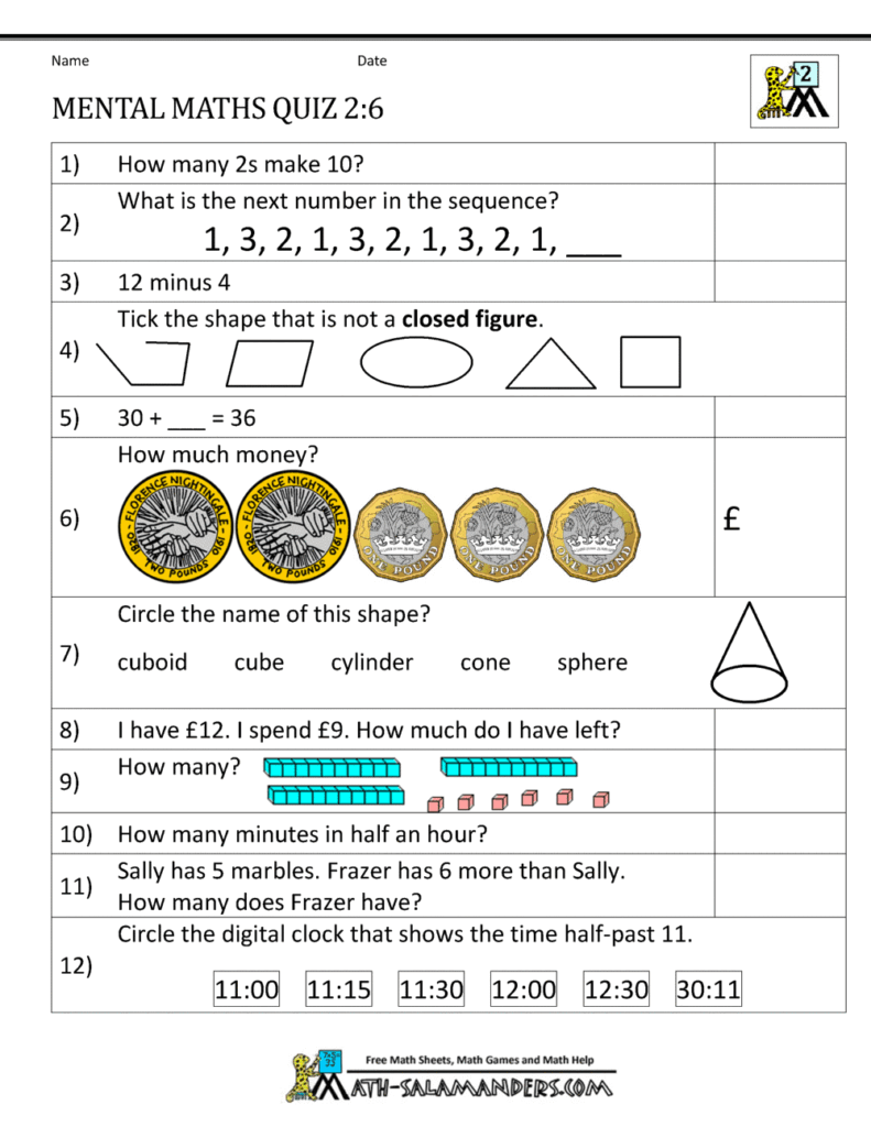 Printable Mental Maths Year 2 Worksheets Printable Mental Maths Year 2 Worksheets