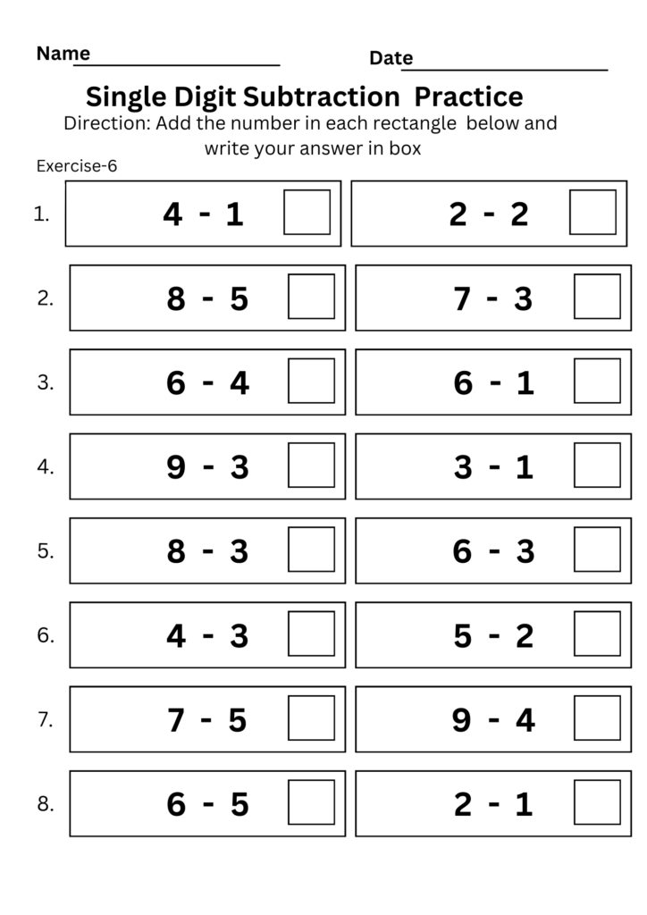 Free Printable School Agers Math Worksheets featuring kindergarten addition and subtraction exercises
