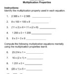 Properties Of Multiplication Worksheet Grade 3