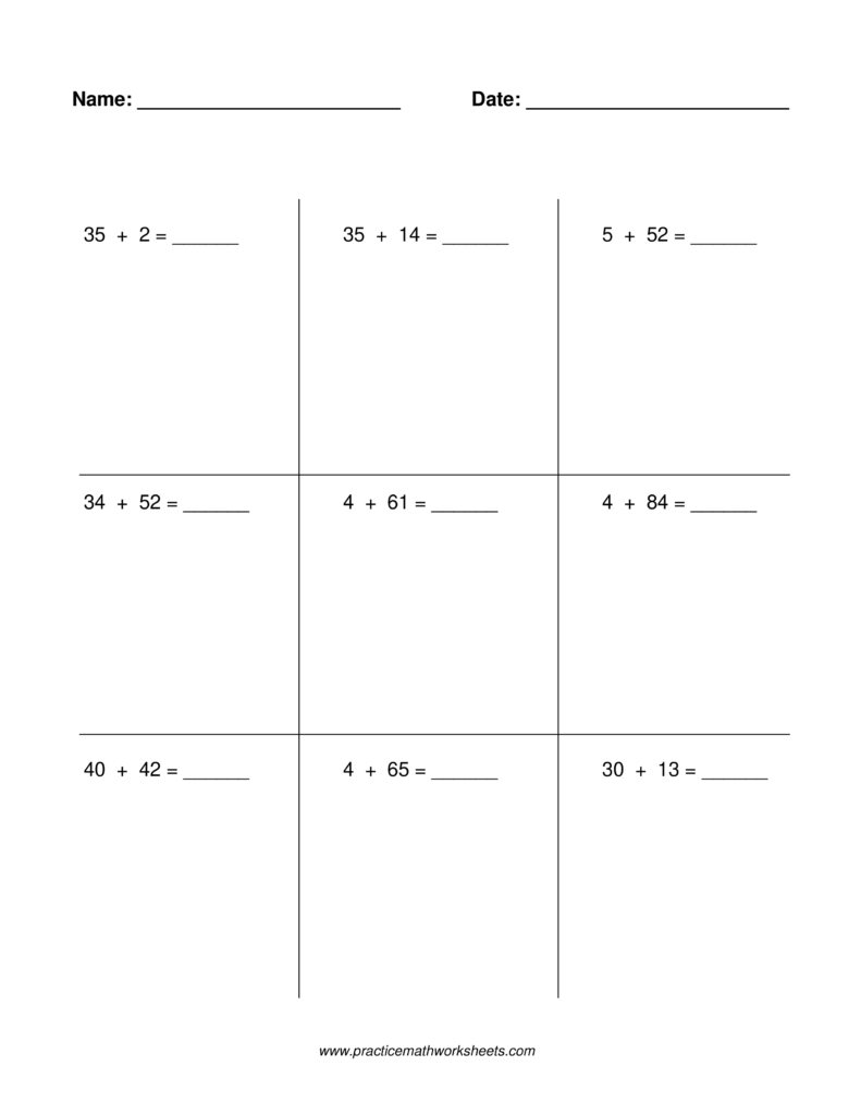 Randomized Math Sheets for 2nd Grade