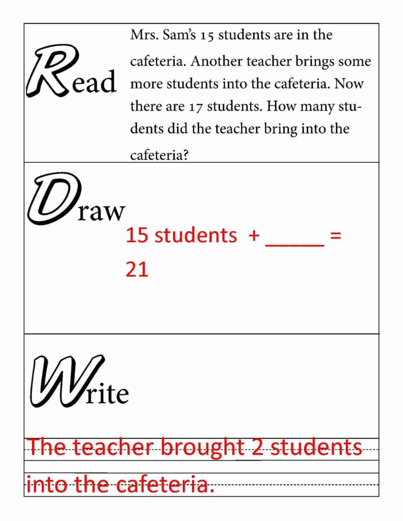 Read Draw Write Math Worksheet