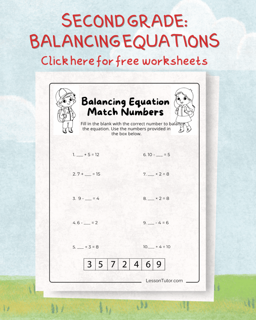Second Grade Math Equation Sheets
