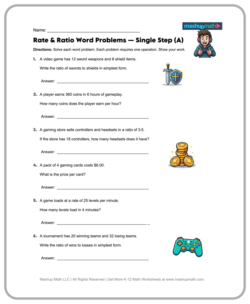 Simple Math Problem Solving Worksheets