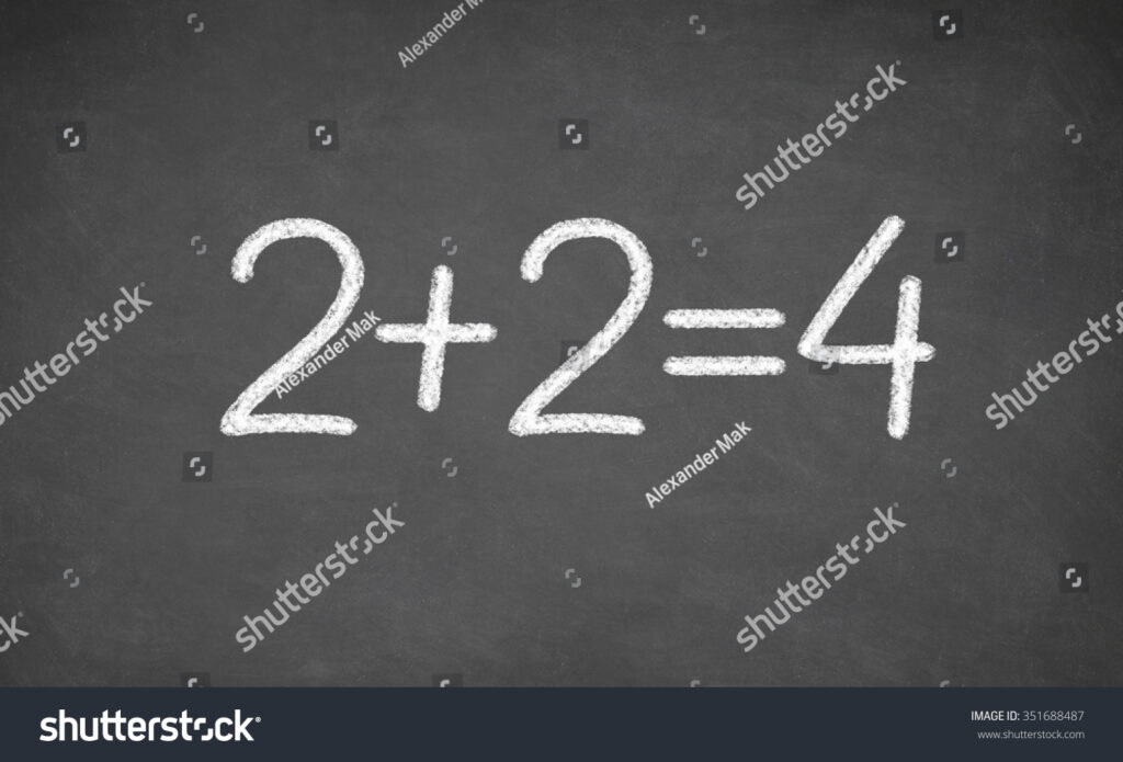 Simple Mathematical Equation Two Plus Two Stock Photo 351688487 ...