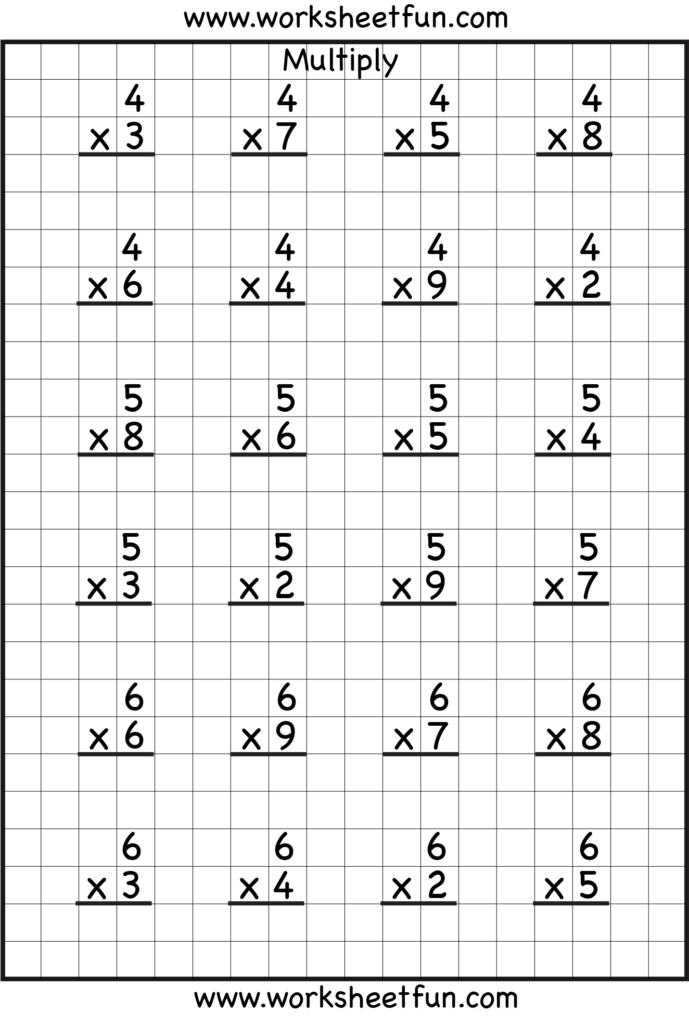 Single Digit Multiplication – 8 Worksheets / FREE Print… | Free ...