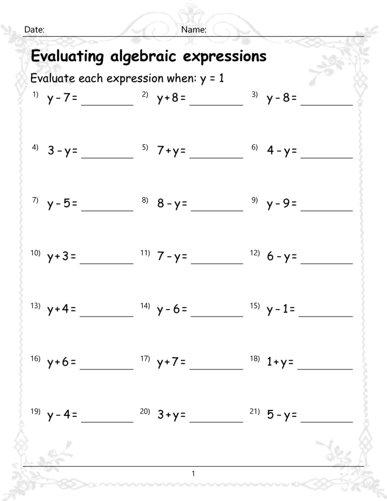 SOLUTION: Evaluating algebraic expressions worksheets – Studypool … SOLUTION: Evaluating algebraic expressions worksheets - Studypool ...