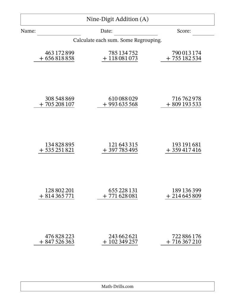Sum up Math Worksheet Answers