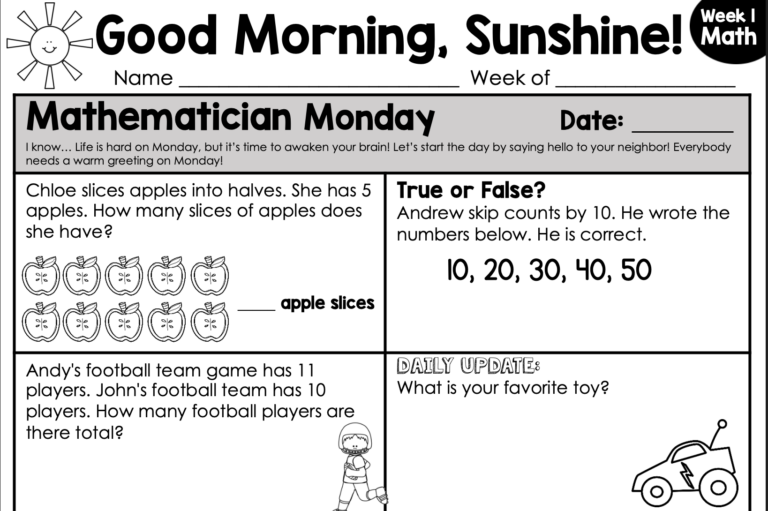Engaging Sunshine Math Worksheets And Answers for 2nd graders featuring fun math problems