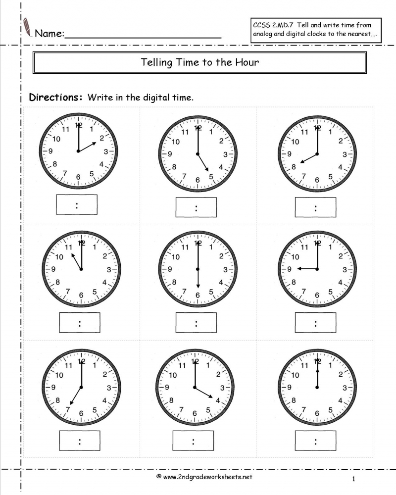 Telling Time Free Worksheets 2nd Grade – Free Math Worksheet Printable Telling Time Free Worksheets 2nd Grade - Free Math Worksheet Printable
