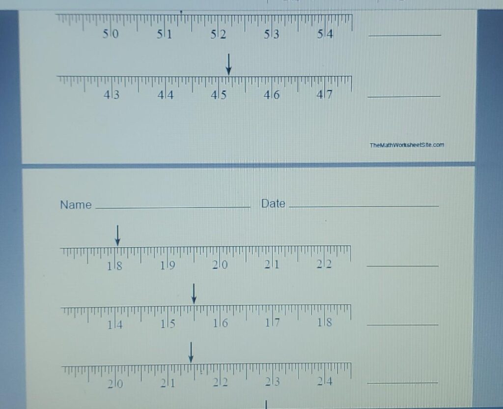 Printable ruler measurement worksheet for practicing reading measurements accurately