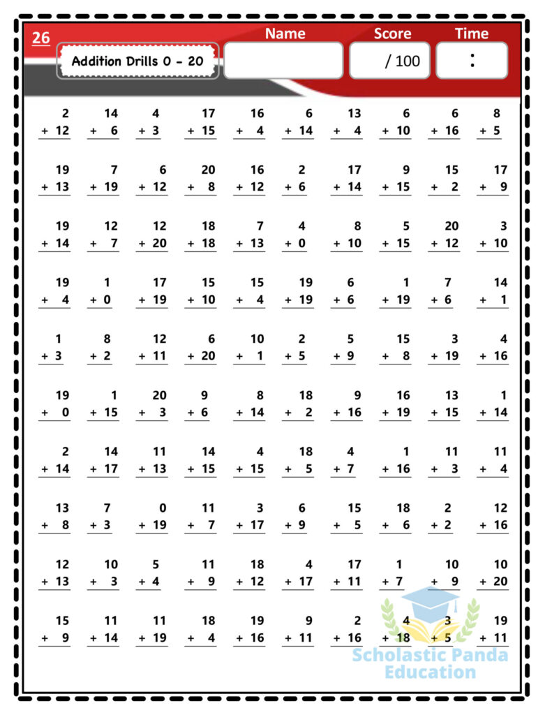 Timed Math Drills 2 Digit Addition Subtraction No Regrouping Within 100 … Timed Math Drills 2 Digit Addition Subtraction No Regrouping Within 100 ...